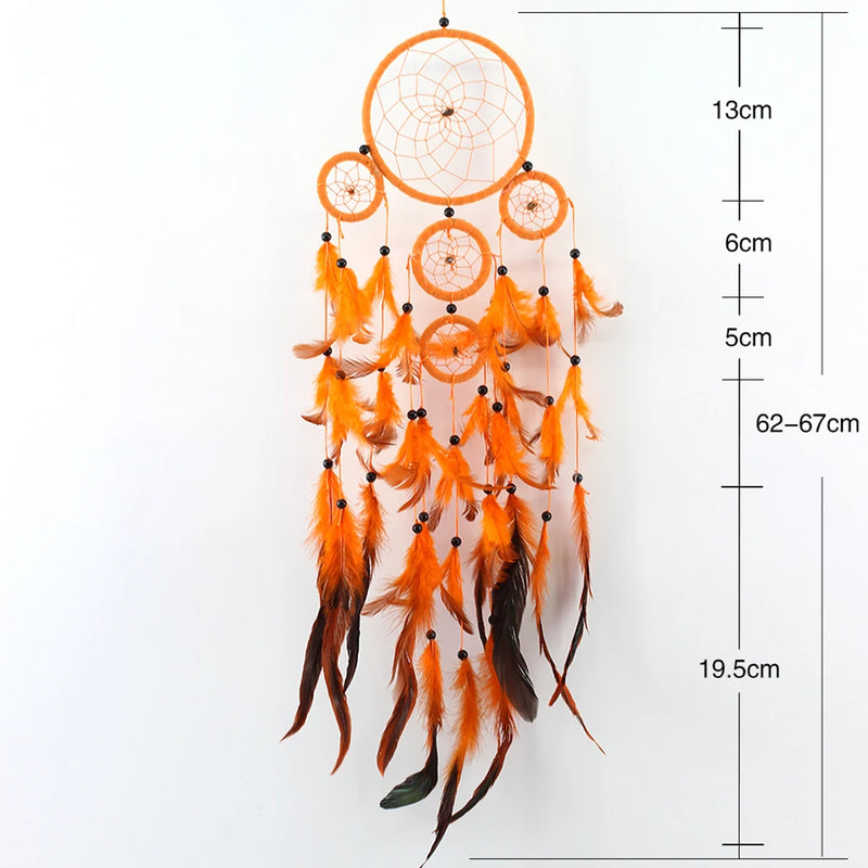 Feather Dream Catcher Indian Style Wall Hanging Wind Chimes For Car Ornaments Room Decor with Rattan Bead Dreamcatchers
