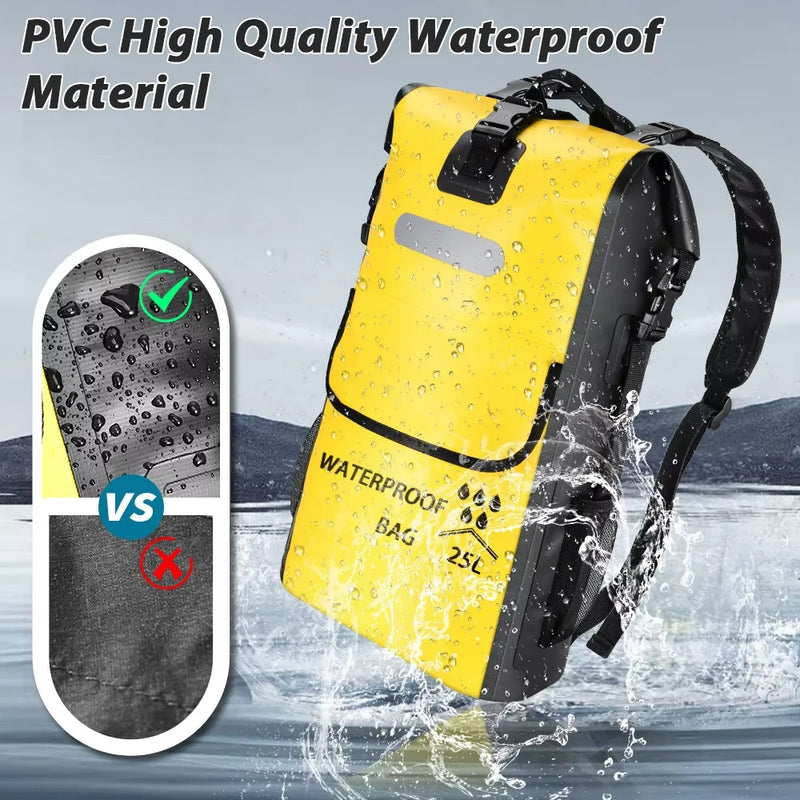 NEWBOLER 25L Waterproof Dry Bag Backpack for Kayaking, Floating Outdoor Dry Sack Boating Sailing Rafting Fishing Camping