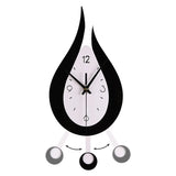 Waterdrop Swinging Wall Clock Acrylic Black and White Contrast Clock Home Living Room Bedroom Wall Decoration Clock