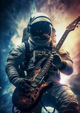 Astronaut Spaceman Oil Painting Wall Art Vibrant Sci-Fi Canvas Print Poster Colorful Outer Space Themed Living Room Decor Gift