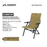 ShineTrip Outdoor Camping Foldable Portable Chair Aluminum Alloy High Back Recliner Fishing Picnic Equipment Chair