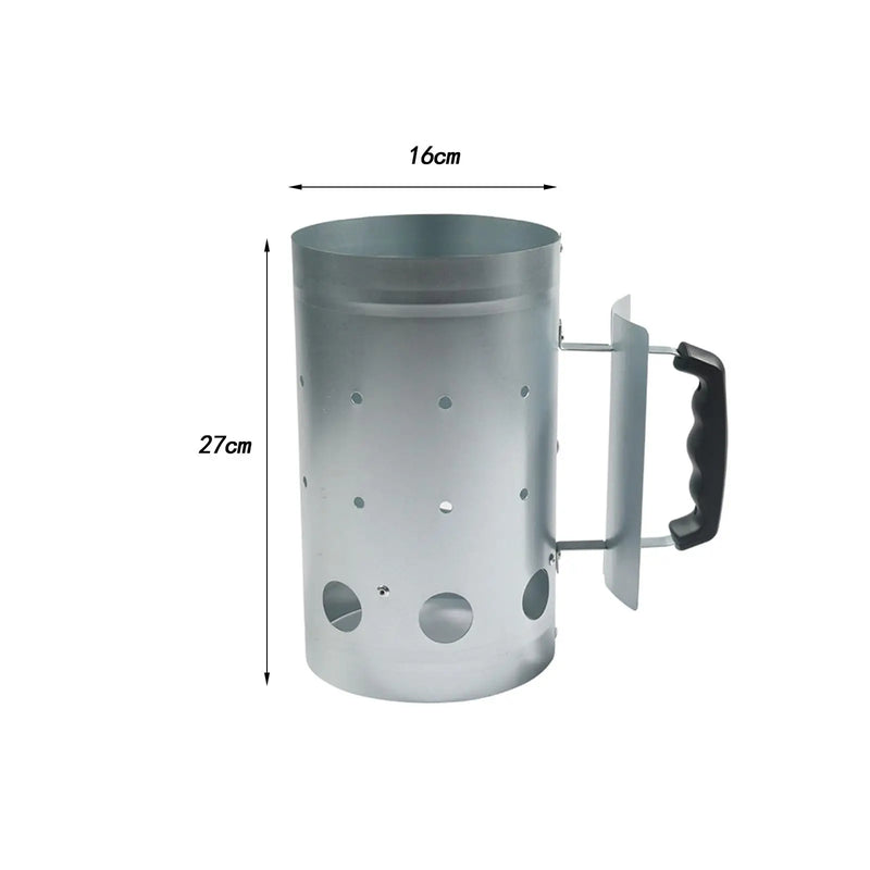 Fast Fire Chimney Starter Charcoal Bucket Easy to Use with Handle Practical Burner Bucket for Grill BBQ Outside Yard Cooking
