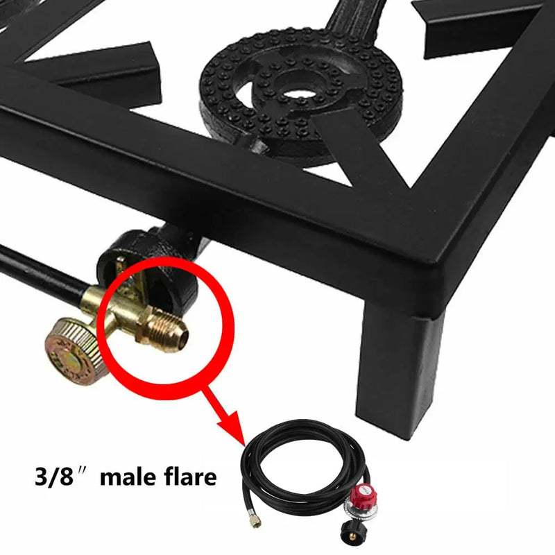 Cast Iron Double Burner Portable Outdoor Camp Stove Propane Gas LPG BBQ Cooker