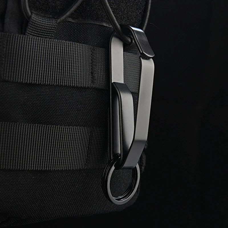 Molle Webbing Buckle Stainless Steel Keychain Waist Hanging Car Keyring Anti-Lost Keys Clip Belt Buckle Outdoor Buckle