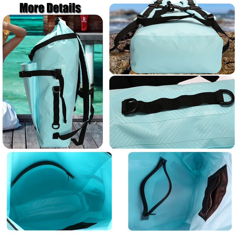 30L Waterproof backpack, travel backpack storage bag, sports outdoor bag, beach swimming waterproof bag, dry wet separation