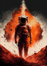 Astronaut Spaceman Oil Painting Wall Art Vibrant Sci-Fi Canvas Print Poster Colorful Outer Space Themed Living Room Decor Gift