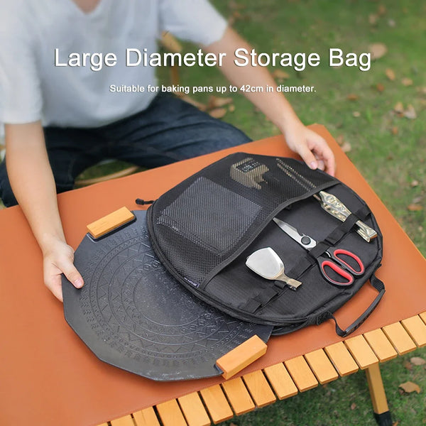 Portable Grill Pan Storage Bag Camping Cast Iron Pot Carry Bag Picnic Cookware Pouch Frying Pan Organizer Bakeware Tote Bags
