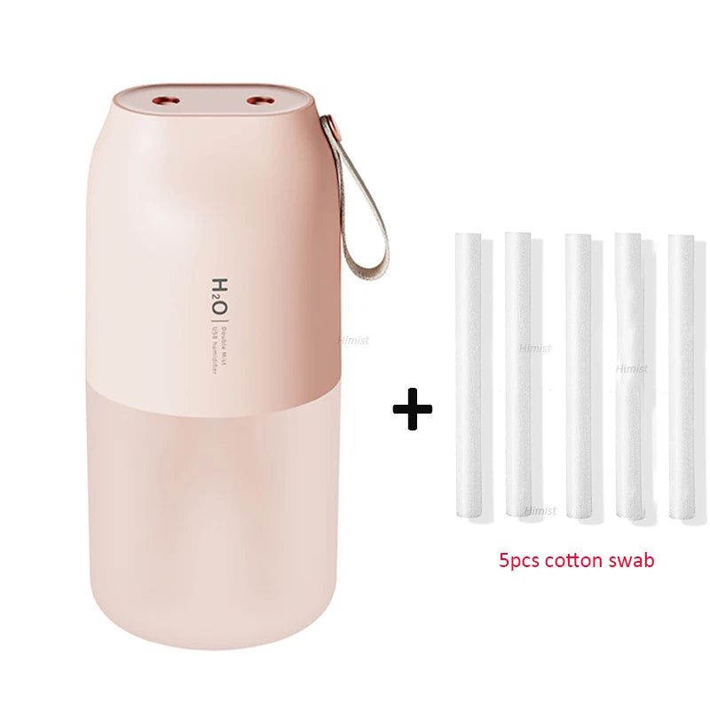 USB Rechargeable Portable Double Mist Air Humidifier 300ml Cold Mist Diffuser 2000mAh Car Air Purifier USB Mini Air Freshener