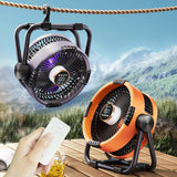New 6 in 1 Outdoor Camping Fan 20000mAh Rechargeable Portable Wireless Tent Ceiling Fan 4 Speed Adjustment with Hook & LED Light