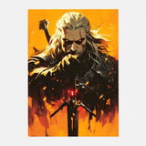 The W-Witcher 3 Wild Hunt Game Poster HD art sticky wall waterproof home living room bar decoration
