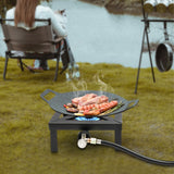 Portable Single Burner Outdoor Gas Stove Propane Cooker With Adjustable 0-20Psi Regulator Hose For Patio Camping