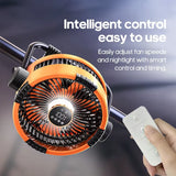 Upgraded 6-in-1 camping fan 20000mAh rechargeable battery portable outdoor fan 4-speed air circulator with hook and LED NEW