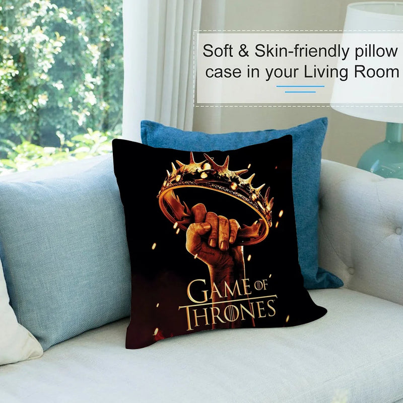 TV-G-GamES Of T-ThroneS Pillow Case Short Plush Pillow Covers Sofa Decorative Gift Home Double-sided Printing Cushion Cover