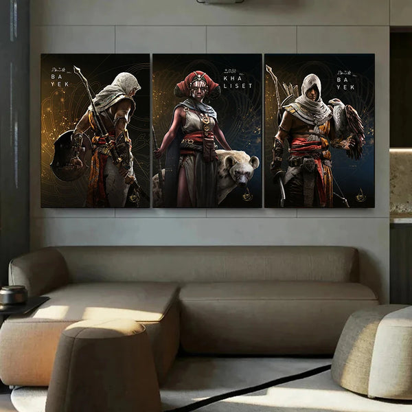 Assassin Origins Characters Posters and Prints Video Game Canvas Painting Wall Art Gaming Pictures Home Boys Living Room Decor