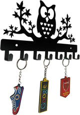 Owl on Maple Trees Steel Key Holder, Steel Key Rack, Metal Owl Key Hanger Wall hanging Towel Rack Coat rack Storage rack
