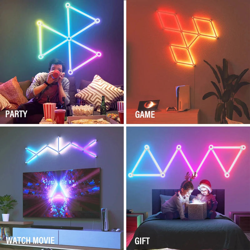 WIFI RGB Backlight Decorative Light Bar LED DIY Splicing Wall Lights Atmosphere Night Lamp Music Rhythm TV Bedroom Game Room