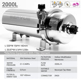 SEPYUE Whole House High Flow Water Filter System 1000L-8000L Stainless Steel Mineral Water Filter Reusable PVDF Lasts 5 Years