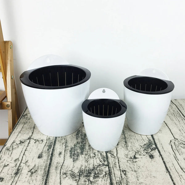Wall-mounted Flowerpot Automatic Water Absorption Lazy Flower Pot Plastic Creative Plant Potted Green Pineapple Plant Basket