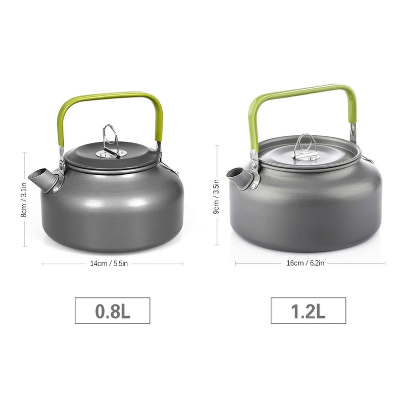 1.6L Portable Water Kettle Water Pot Teapot Coffee Pot Indoor Aluminum Alloy Tea Kettle Outdoor Camping Hiking Picnic Pot