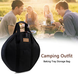 Frying Pan Bag Case 600D Oxford Grill Plate Carry Bag Wear-resistant Side Pocket Outdoor BBQ Tool Beach Picnic BBQ Accessories