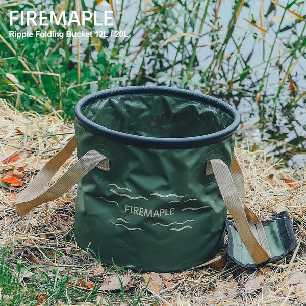 Fire-Maple Ripple Folding Bucket Collapsible Camping Bucket Food Grade Picnic Round Large Capacity Wash Bucket 12L/20L