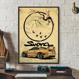 Japanese Cars Samurai Poster Poster HD art sticky wall waterproof home living room bedroom bar aesthetic decoration