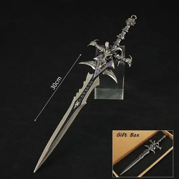 Frostmourne Swords World of Warcraft Lich King Weapon Sheepshead Sword Gift Box Metal Katana Model Safety Knife Studded Toys Boy