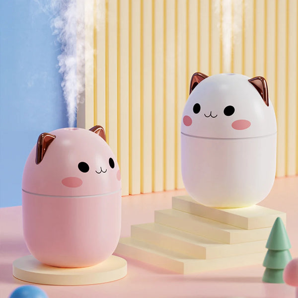 250ml Mini Air Humidifier Cute Aroma Diffuser with Night Light USB Mute Purifier Cool Mist Maker for Home Bedroom Desktop Office