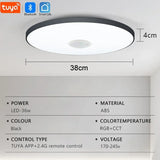 TUYA Smart Music Ceiling Light LED RGB Remote Control APP Bluetooth Audio Home Decorative Light Living Room Bedroom Ceiling Lamp