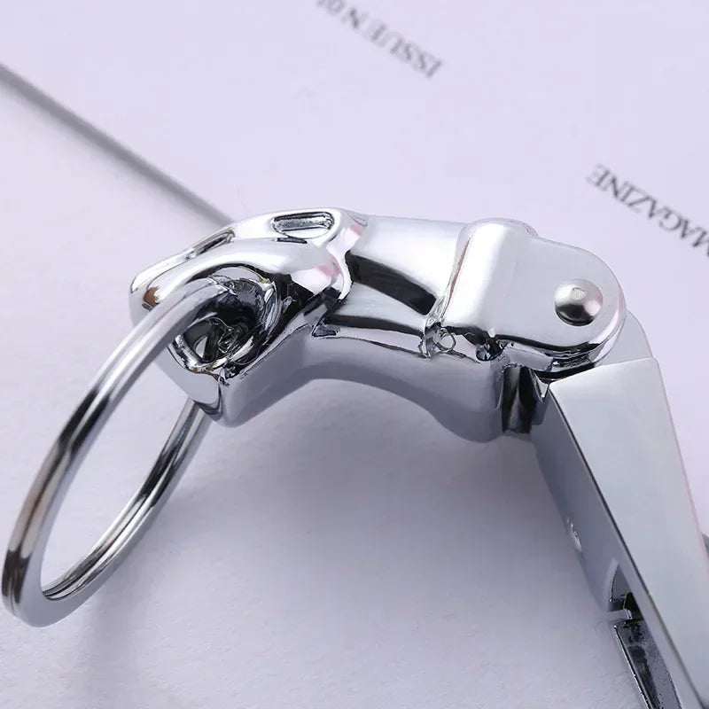 Zinc Alloy Auto Keychain Key Holder Keyring Fob Men Leopard Head Waist Hanging Charm Key chain for Jaguar F-pace XJ XE XF S147