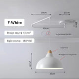 Modern Dining Table Rocker Chandeliers LED Can Be Shifted Long Pole Lamps Nordic Simple Telescopic Folding Long Arm Chandelier