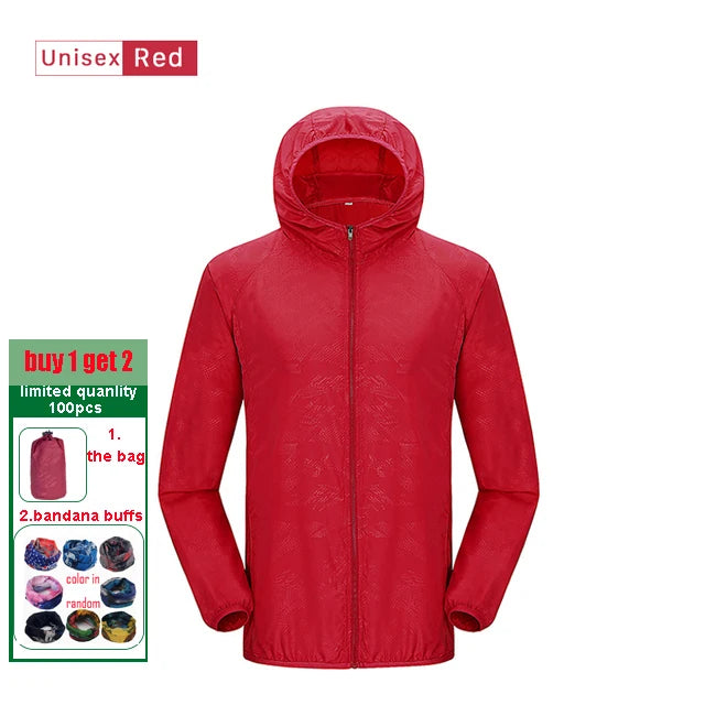 Camping Windbreak Men Women Hiking Jacket Waterproof Sun Protection Windbreaker Fishing Jackets Quick Dry Skin With Pocket