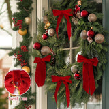 20/40/100Pcs Christmas Bows Decorations Velvet Bows for Xmas Tree Ornaments with Ribbon for Wreath Garland Gift Wrapping Crafts