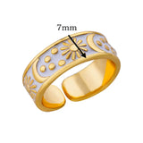 White Zircon Geometric Stainless Steel Rings For Women Adjustable Gold Plated Simplicity Ring Wedding Aesthetic Jewelry Gift BFF