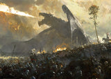 Fantasy Dragon and Cavaliers Picture and Poster Magic World Canvas Painting Mysterious Unique Wall Art War Furnishing Home Decor
