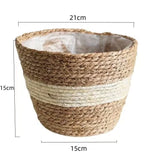 Woven Grass Flower Plant Pot Basket Planter Basket Indoor Outdoor Flower Pot Garden Decorative Flower Plants Basket Storage Use