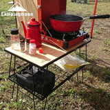CAMPINGMOON T230/T-2303 Multi purpose Iron Storage Rack Camping Table Portable Multi functional BBQ Outdoor Folding Table