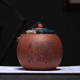 Chinese Yixing Purple Clay Tea Jar Sealed Tea Storage Tin Moisture-proof Pu 'er Tea Box Zisha Tea Accessories Coffee Container