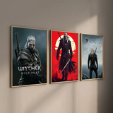 The W-Witcher 3 Wild Hunt Game Poster HD art sticky wall waterproof home living room bar decoration