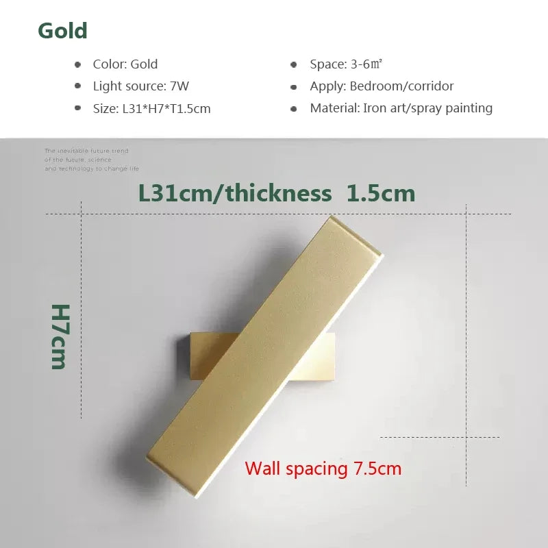 Modern LED Wall Lamp Rotation For Living Dining Room Bedroom Bedside Aluminum Wall Light Indoor Home Decor Wall Sconce Luster