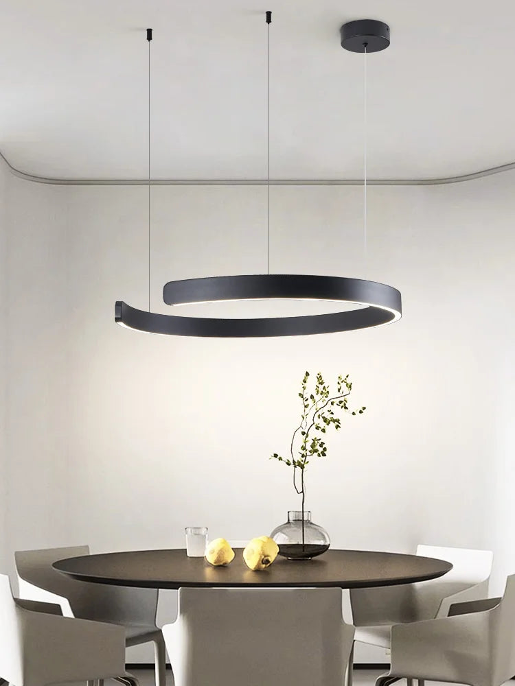 Ceiling lights living room dining room bedroom kitchen light Nordic modern chandelier simple ring light led pendants round lamps