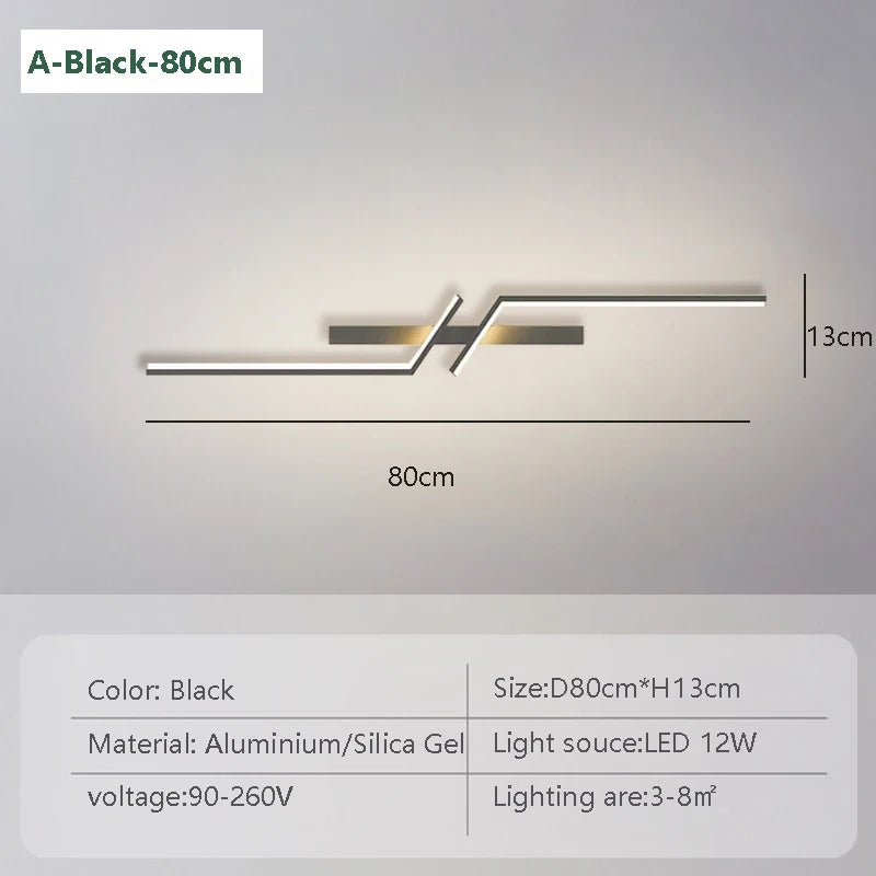 Modern LED Wall Lamp Remote Control 60/80/100CM Wall Sconce For Living Room Bedroom Hallway Bedside Home Decor Led Lights Lustre