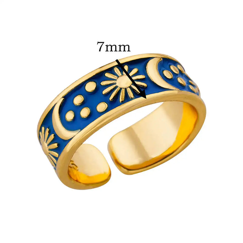 White Zircon Geometric Stainless Steel Rings For Women Adjustable Gold Plated Simplicity Ring Wedding Aesthetic Jewelry Gift BFF