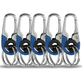 Men Keychain Hook Stainless Steel Keychain Buckle Outdoor Carabiner Climbing Tool Double Ring Car Fishing Key Ring Accessories