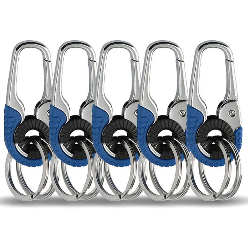 Men Keychain Hook Stainless Steel Keychain Buckle Outdoor Carabiner Climbing Tool Double Ring Car Fishing Key Ring Accessories