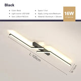 Modern LED Ceiling Light Minimalist Lines Black Aluminium Lamps For Living Room Bedroom Study Coffee Shop Illumination Fixtures