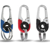 Men Keychain Hook Stainless Steel Keychain Buckle Outdoor Carabiner Climbing Tool Double Ring Car Fishing Key Ring Accessories