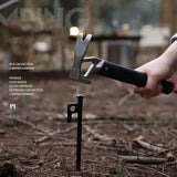Outdoor Aluminum Hammer Ultralight Portable with Stake Puller Outdoor Camping Hammer Tent  Household Nail Pulling Hammer