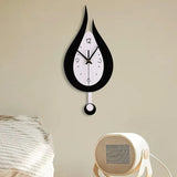 Waterdrop Swinging Wall Clock Acrylic Black and White Contrast Clock Home Living Room Bedroom Wall Decoration Clock