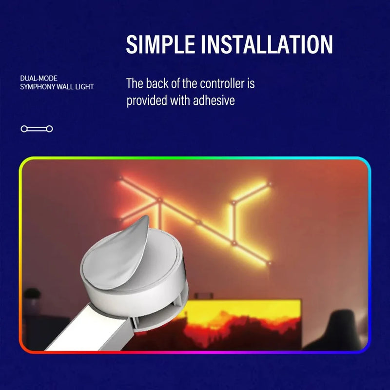 WIFI RGB Backlight Decorative Light Bar LED DIY Splicing Wall Lights Atmosphere Night Lamp Music Rhythm TV Bedroom Game Room